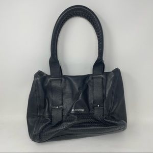 B. MAKOWSKY Black Leather Hand Bag